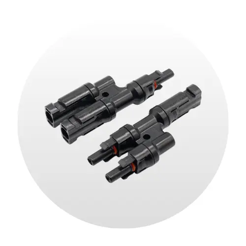 Conector Fotovoltaico Tipo T MC4, USFULL 2T 4 mm - 1 Hembra + 2 Macho