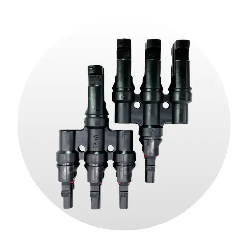 Conector Fotovoltaico Tipo T MC4, USFULL 3T 4 mm - 1 Macho + 3 Hembra