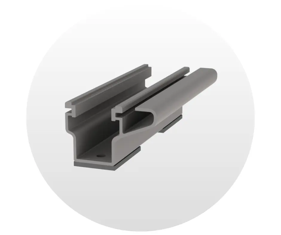 Riel de Montaje Micro Rail TR, w/EPDM, 4 Holes K2 Systems. NP: 4000184